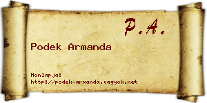 Podek Armanda névjegykártya